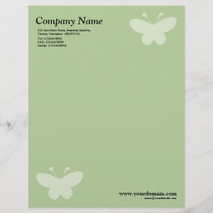 Papel Timbrado Borboleta Elegante - Verde
