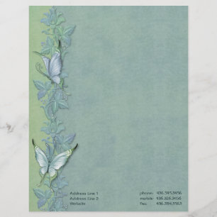 Papel Timbrado Borboleta Pastel Floral - Personalizar