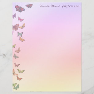 Papel Timbrado Borboletas Pastel