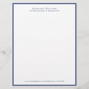 Papel Timbrado Borda Azul Marinho Profissional de Escritório