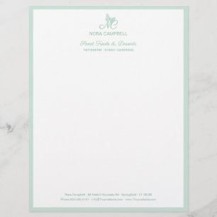 Papel Timbrado Borda de Casa Simples da Borboleta Elegante Monogr