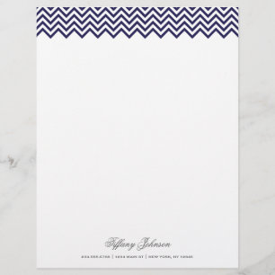 Papel Timbrado Borda do marinho Blue Modern Chevron