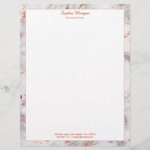 Papel Timbrado Borda do Mármaco Branco e Rosa Dourado, Informaçõe