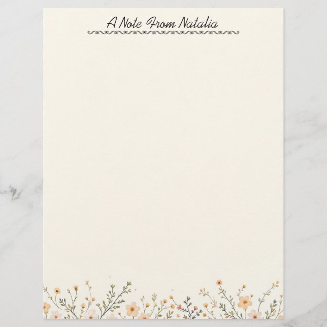 Papel Timbrado Borda Floral Pastel (Frente)
