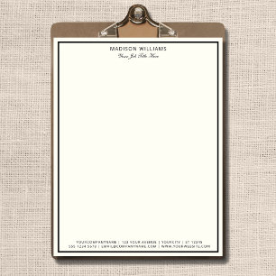 Papel Timbrado Borda Negra Moderna e Minimalista de Luxo Boutique