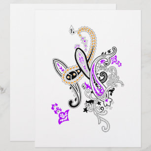 Papel Timbrado Botânico Paisley Floral Elegante