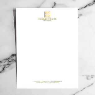 Papel Timbrado Branco chave grego Dourado elegante do designer de