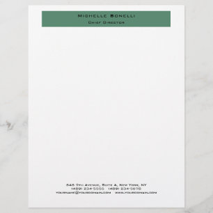 Papel Timbrado Branco verde minimalista comum profissional