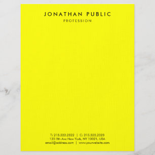 Papel Timbrado Brilhante Brilhante Neon Yellow Simple Design