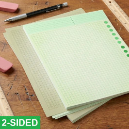 Papel Timbrado Bulk Green Blank Grid Papers (Ruled Inch Squares)