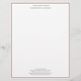 Papel Timbrado Burgundy White Professional Business Personalizado