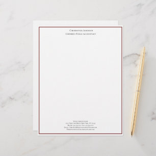 Papel Timbrado Burgundy White Professional Business Personalizado
