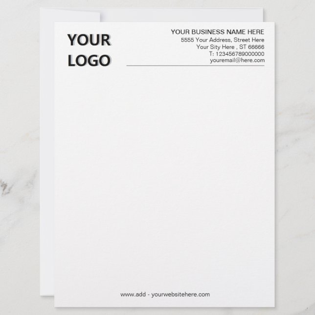 Papel Timbrado Business Letterhead com nome Endereço de logotipo  (Frente)