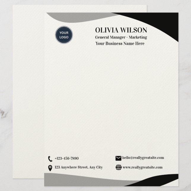 Papel Timbrado Business Logo (Frente/Verso)