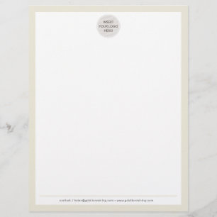 Papel Timbrado BUSINESS LOGO creme de marfim simples moderno