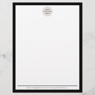 Papel Timbrado BUSINESS LOGO - fronteira simples moderna - branco
