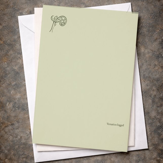Papel Timbrado Cabeça de Fiddlehead de Samambaia - Botânicos Paus (Criador carregado)