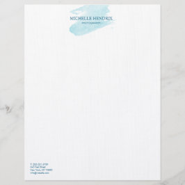 Papel Timbrado Cabeçalho artístico de Turquise da aguarela subtil