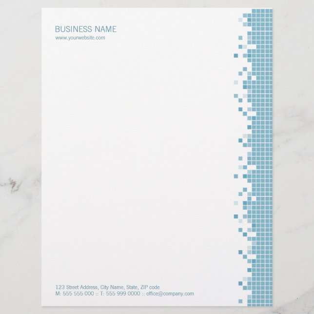 Papel Timbrado Cabeçalho azul dos pixéis (Frente)