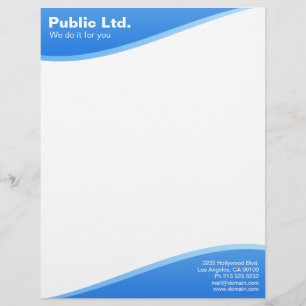 Papel Timbrado Cabeçalho azul moderno da onda