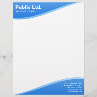 Papel Timbrado Cabeçalho azul moderno da onda