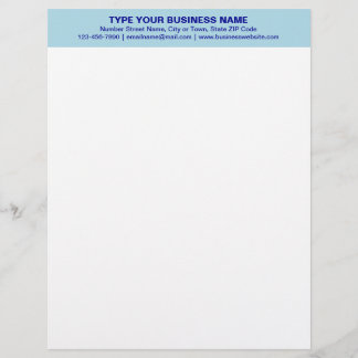 Papel Timbrado Cabeçalho Azul Monocromático e Alinhado Centro