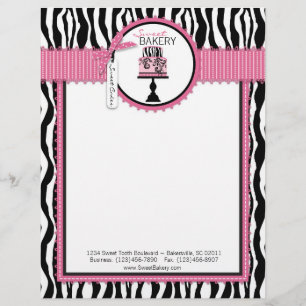 Papel Timbrado Cabeçalho chique da padaria do bolo do boutique