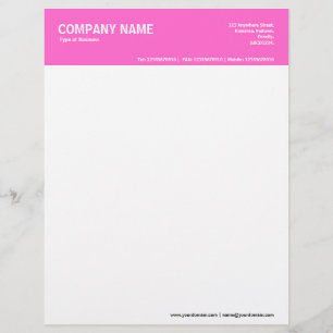 Papel Timbrado Cabeçalho colorido de 2 pol - FFF66CC rosa