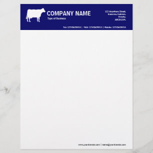 Papel Timbrado Cabeçalho Colorido de 2 polegadas White Cow - Azul