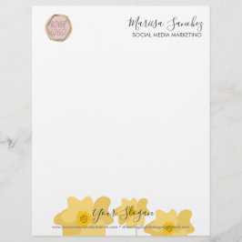 Papel Timbrado Cabeçalho com Nome da Flor Selvagem Seu Logotipo