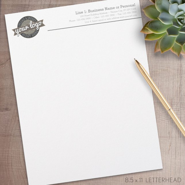 Papel Timbrado Cabeçalho comercial básico com tipo e logotipo de  (Personalized Letterhead )
