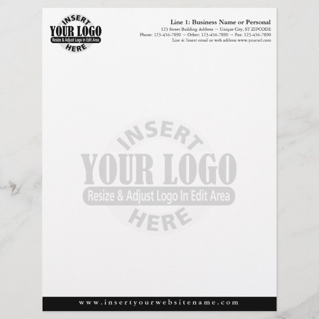 Papel Timbrado Cabeçalho comercial básico com WATERMARK (Frente)