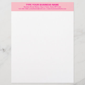 Papel Timbrado Cabeçalho Cor-de-Rosa Centralizado e Monocromático