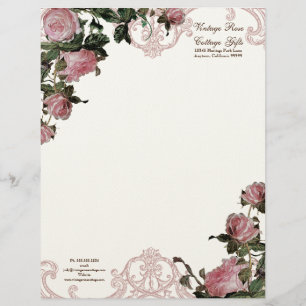 Papel Timbrado Cabeçalho cor-de-rosa dos artigos de papelaria do