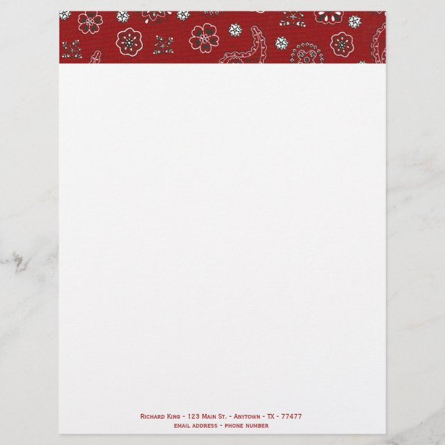 Papel Timbrado Cabeçalho customizável do Bandana (Frente)