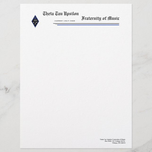 Papel Timbrado Cabeçalho da tau Upsilon da teta (Frente)