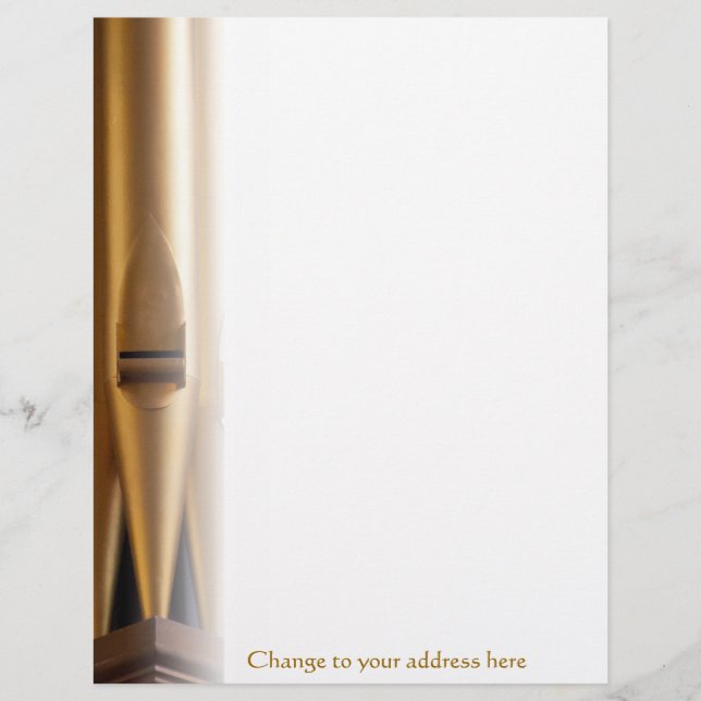 Papel Timbrado Cabeçalho da tubulação de órgão com endereço (Frente)