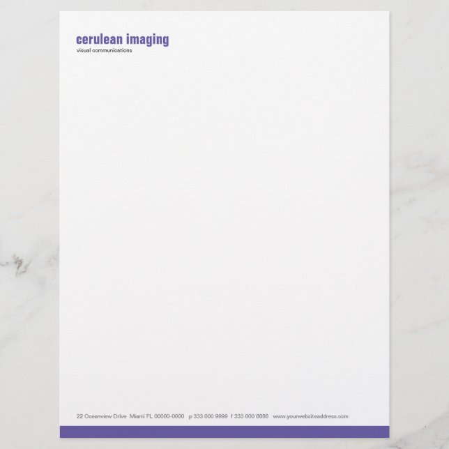 Papel Timbrado Cabeçalho da violeta do painel da linha de base (Frente)
