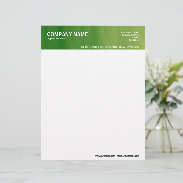 Papel Timbrado Cabeçalho de 2 pol - Cor Texturizada (Em pé/Frente)