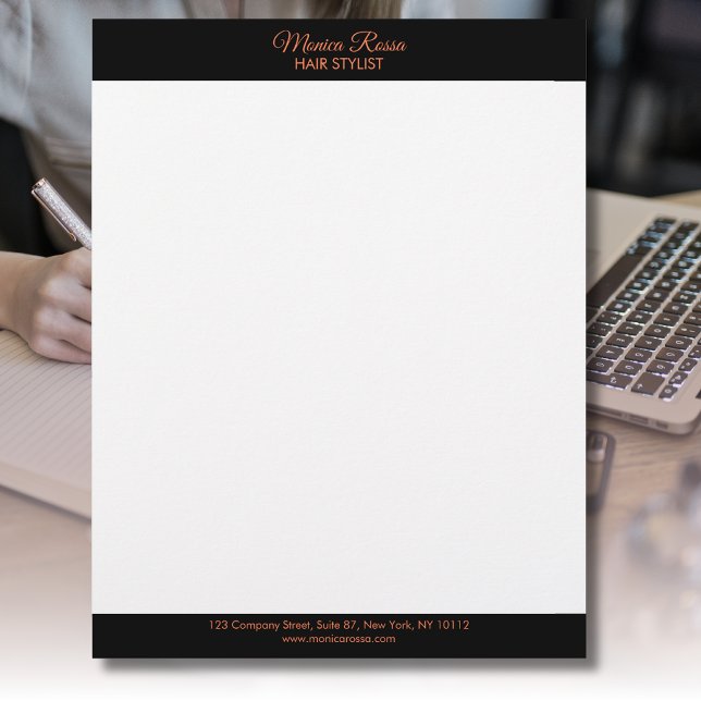 Papel Timbrado Cabeçalho de Carta de Coral Moderno Simples Profis (Criador carregado)