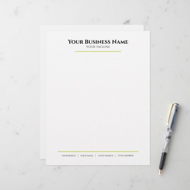 Papel Timbrado Cabeçalho de Carta Minimalista Branco (Frente/Verso In Situ)