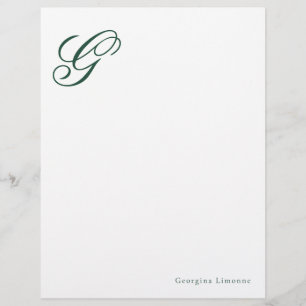 Papel Timbrado Cabeçalho de Carta Monograma de Script Elegante Es