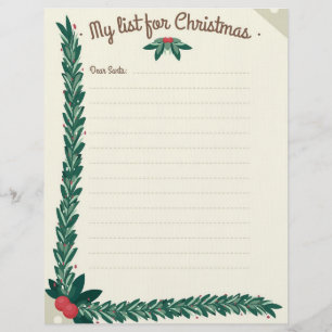 Papel Timbrado Cabeçalho de Carta para Papai Noel