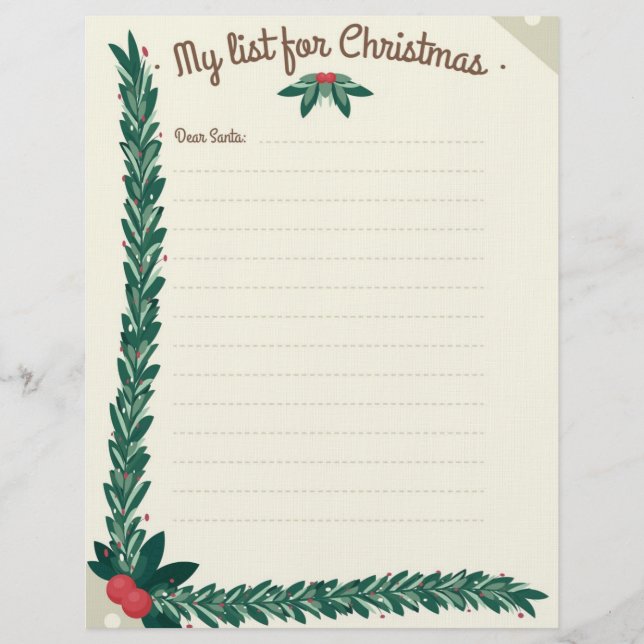 Papel Timbrado Cabeçalho de Carta para Papai Noel (Frente)