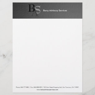 Papel Timbrado Cabeçalho de Carta Simples Preto Moderno Profissio