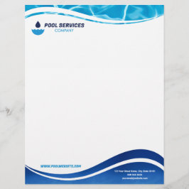 Papel Timbrado Cabeçalho de Empresa de Serviços de Piscina | Pisc