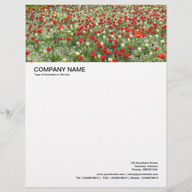 Papel Timbrado Cabeçalho de Imagem Grande - Cama de Tulipas (Frente)