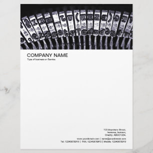 Papel Timbrado Cabeçalho de Imagem Grande - Máquina de Escrever