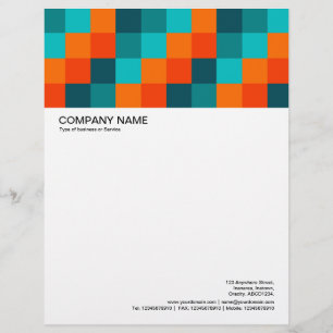 Papel Timbrado Cabeçalho de Imagem Grande - Quadrados de Cor 01