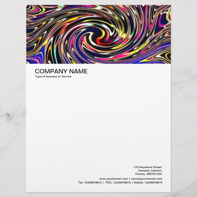 Papel Timbrado Cabeçalho de Imagem Grande - Redemoinho de Cores (Frente)